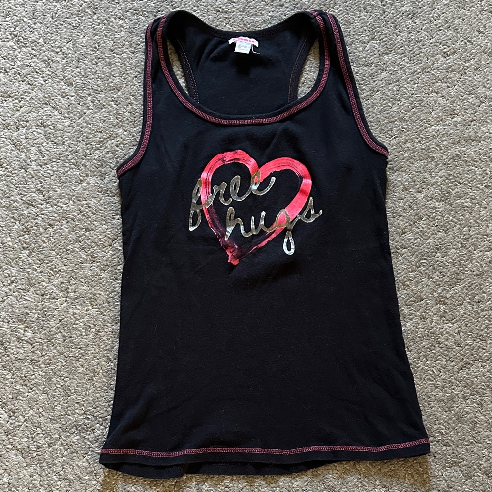 Dollhouse Free Hugs Black Tank Top